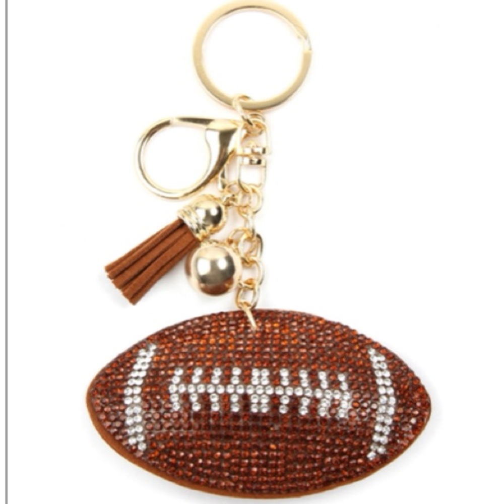 Rhinestone Football Keychain/Key Fob - Picture 7 of 7